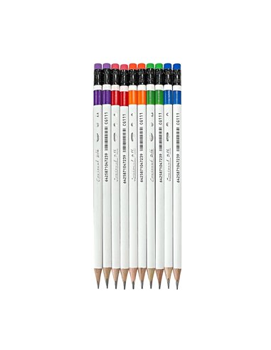Set 72 creioane negre HB cu radiera Daco, Creionul alb