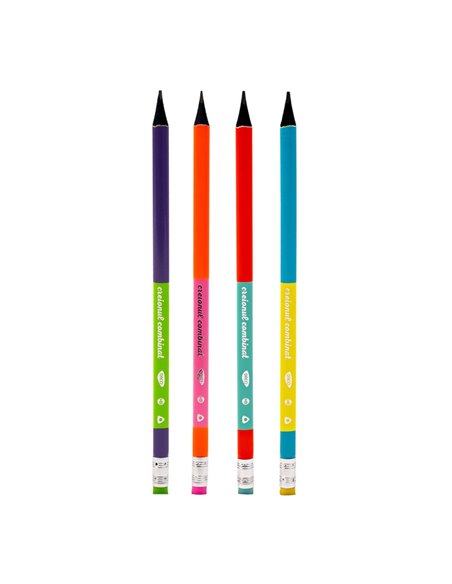 Set 72 creioane negre HB cu radiera Daco, Combinat