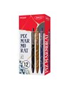 Set 12 pixuri cu gel pe baza de ulei Daco Marmorat PX269, 0.7 mm