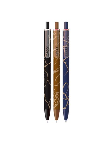 Set 12 pixuri cu gel pe baza de ulei Daco Marmorat PX269, 0.7 mm