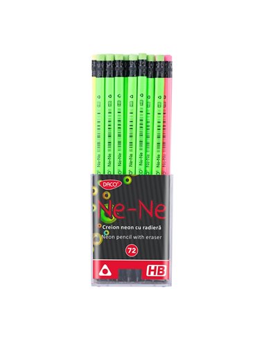 Set 72 creioane negre HB cu radiera Daco, Ne-Ne