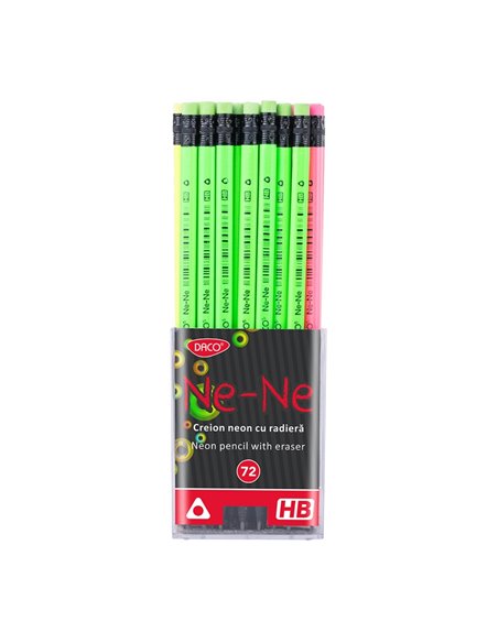 Set 72 creioane negre HB cu radiera Daco, Ne-Ne