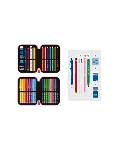 Penar echipat cu 2 fermoare Milan 081264FLCP, Motiv Kiss (Pink)