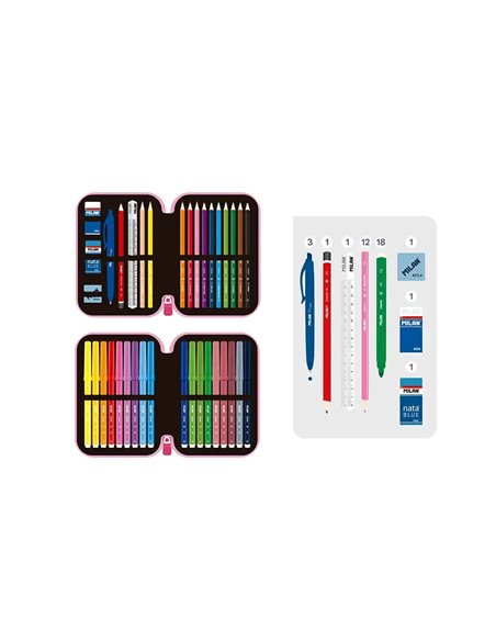 Penar echipat cu 2 fermoare Milan 081264FLCP, Motiv Kiss (Pink)