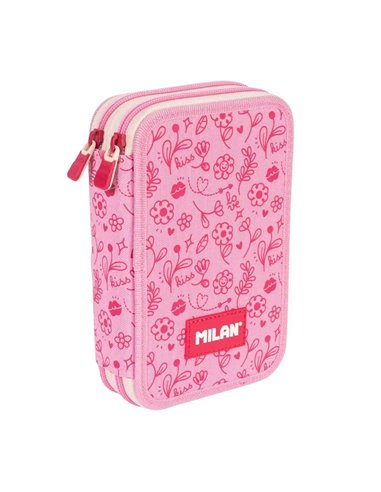 Penar echipat cu 2 fermoare Milan 081264FLCP, Motiv Kiss (Pink)