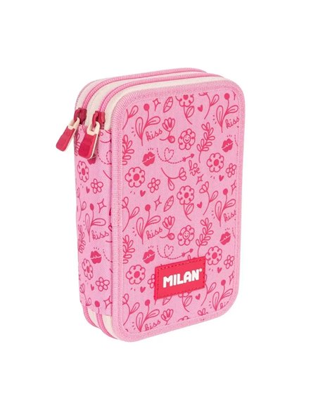 Penar echipat cu 2 fermoare Milan 081264FLCP, Motiv Kiss (Pink)