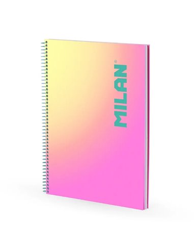 Caiet cu spira A4 Milan, 95 g/mp, 90 file, matematica, Motiv Sunset