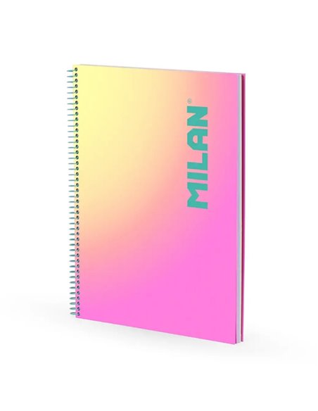 Caiet cu spira A4 Milan, 95 g/mp, 90 file, matematica, Motiv Sunset