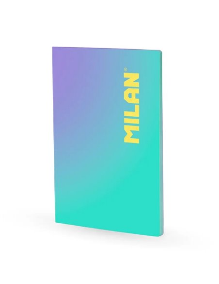 Caiet cusut A4 Milan, 95 g/mp, 48 file, matematica, Motiv sunset, Verde