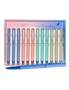 Set 12 stilouri metalice cu cerneala termosensibila si penita ascunsa 16332, Culori asortate