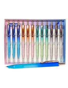 Set 12 stilouri metalice cu cerneala termosensibila si mecanism 16340, Culori asortate