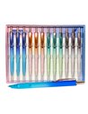 Set 12 stilouri metalice cu cerneala termosensibila si mecanism 16340, Culori asortate