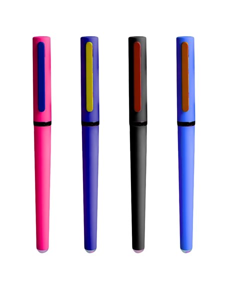 Set 12 stilouri metalice cu cerneala termosensibila si penita ascunsa 16331, Culori asortate