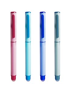 Set 12 stilouri metalice cu cerneala termosensibila si penita ascunsa 16332, Culori asortate 2