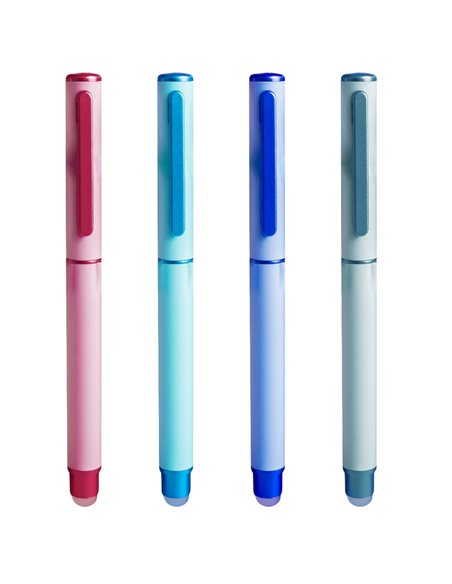 Set 12 stilouri metalice cu cerneala termosensibila si penita ascunsa 16332, Culori asortate