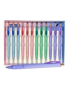 Set 12 stilouri metalice cu cerneala termosensibila si mecanism 16339, Culori asortate