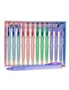 Set 12 stilouri metalice cu cerneala termosensibila si mecanism 16339, Culori asortate