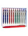 Set 12 stilouri metalice cu cerneala termosensibila si mecanism 16338, Culori asortate