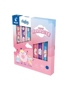 Set rollere cu cerneala Pilot Frixion/ Clicker Fancy, 0.7 - 0.35 mm, mina albastra