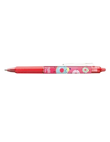 Roller Pilot Frixion Clicker Fancy, 0.7 mm, cerneala albastra, corp roz