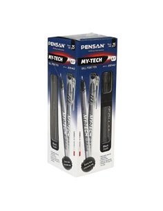 Set 25 pixuri Pensan My-Tech, 0.7 mm, Negru