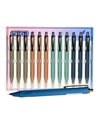 Set 12 stilouri din plastic cu cerneala termosensibila si mecanism 16308, Culori asortate