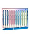 Set 12 stilouri din plastic cu cerneala termosensibila si mecanism 16306, Culori asortate