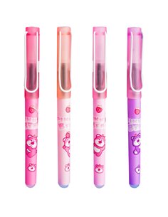 Set 12 stilouri din plastic cu cerneala termosensibila si penita ascunsa 16316, Motiv pink bear 2