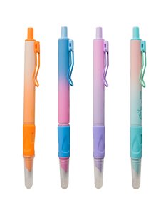 Set 12 stilouri din plastic cu cerneala termosensibila si mecanism 16307, Culori asortate 2