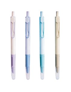 Set 12 stilouri din plastic cu cerneala termosensibila si mecanism 16305, Culori asortate 2