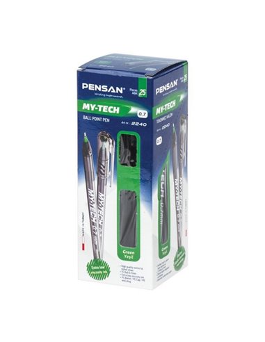 Set 25 pixuri Pensan My-Tech, 0.7 mm, mina verde