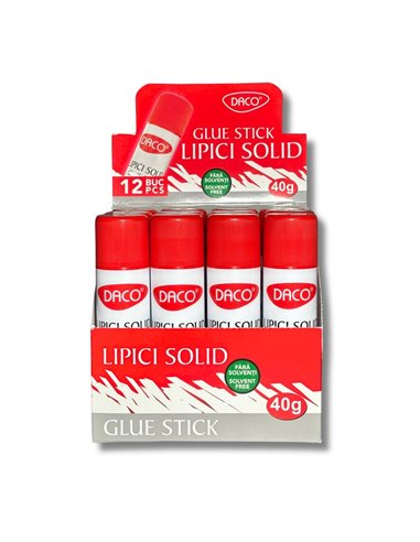 Set 12 lipiciuri solide fara solventi Daco, 40 g