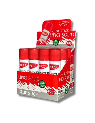 Set 12 lipiciuri solide fara solventi Daco, 40 g