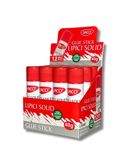 Set 12 lipiciuri solide fara solventi Daco, 40 g