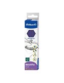 Set 12 creioane HB Pelikan lacuit, sectiune hexagonala, cu radiera