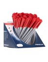 Set 60 de pixuri Pensan Triball, corp din plastic mat, grosime varf 1 mm, mina rosie