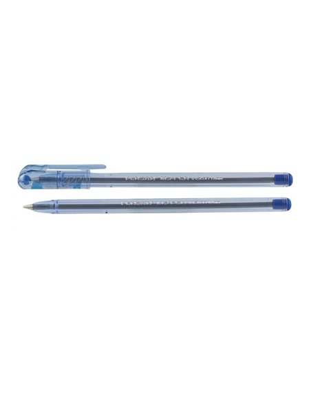 Set 25 pixuri Pensan My Pen, corp din plastic translucid, grosime varf 1 mm, Albastru
