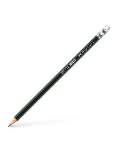 Set 12 creioane HB Faber-Castell 1112, forma hexagonala, cu radiera