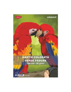 Hartie colorata A4 Daco HR804VP, 80g/mp, 500 coli/top, Verde padure