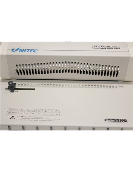 Aparat de indosariat manual, cu inele din metal UNITEC W200A