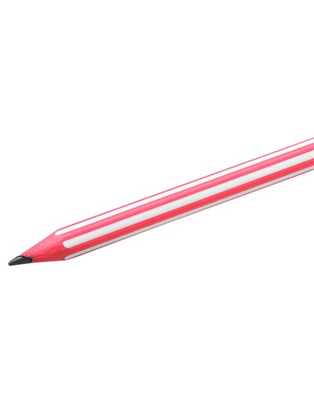 Set 8 creioane HB BIC Evolution Stripes cu radiera, rezistente la soc