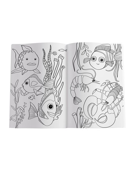 Carte de colorat A4 Pelikan, 24 file, include 100 abtibilduri, Blue Sea