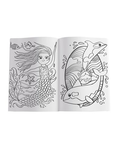 Carte de colorat A4 Pelikan, 24 file, include 100 abtibilduri, Blue Sea