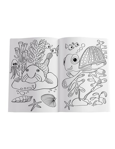 Carte de colorat A4 Pelikan, 24 file, include 100 abtibilduri, Blue Sea