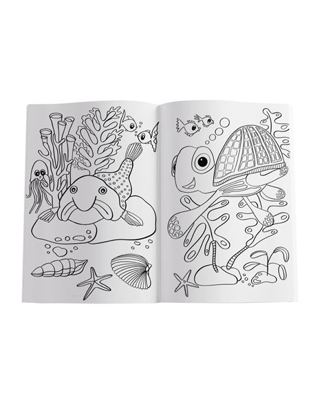 Carte de colorat A4 Pelikan, 24 file, include 100 abtibilduri, Blue Sea