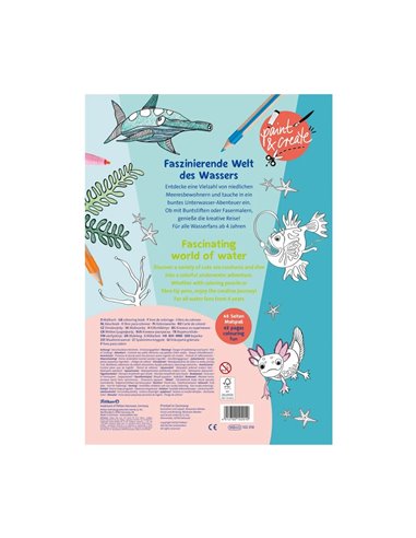 Carte de colorat A4 Pelikan, 24 file, include 100 abtibilduri, Blue Sea