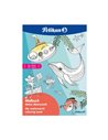 Carte de colorat A4 Pelikan, 24 file, include 100 abtibilduri, Blue Sea