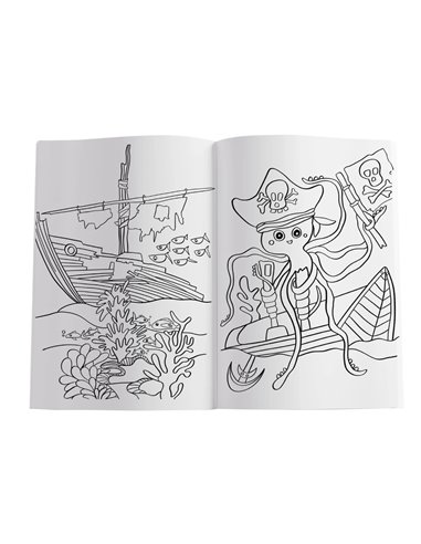 Carte de colorat A4 Pelikan, 24 file, include 100 abtibilduri, Blue Sea