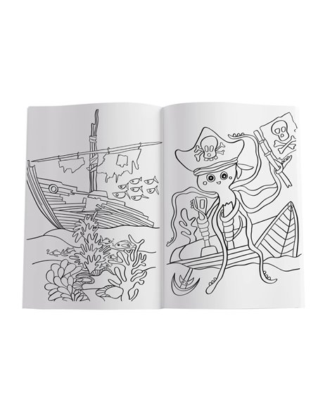 Carte de colorat A4 Pelikan, 24 file, include 100 abtibilduri, Blue Sea