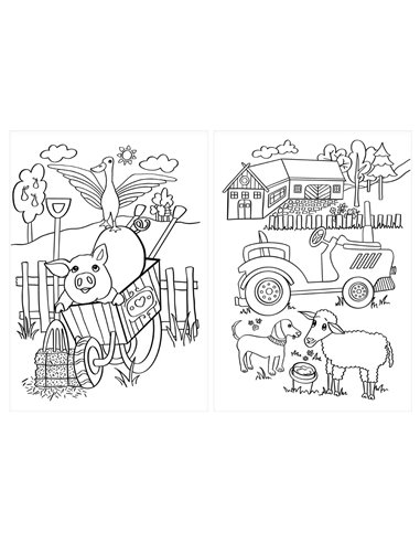 Carte pentru activitati creative cu stickere A4 Pelikan 32 file, Farm